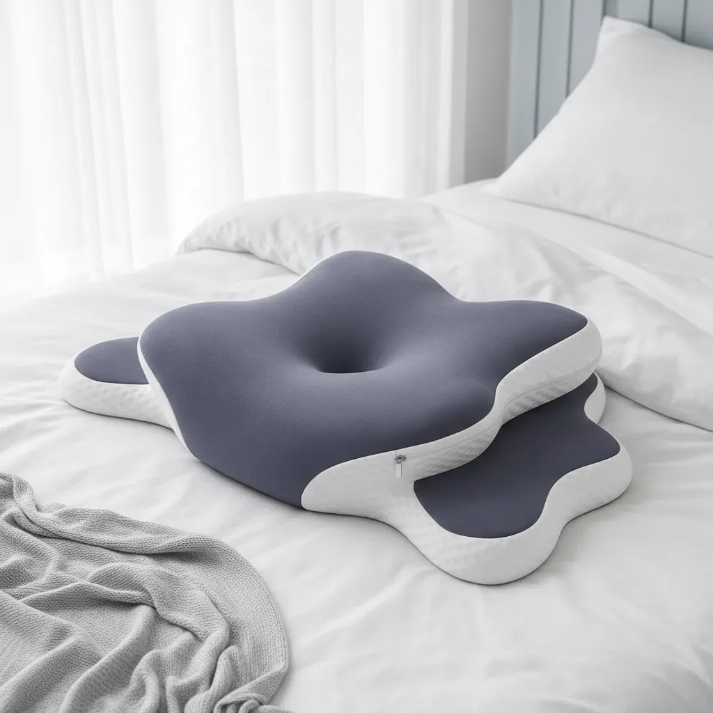 Oreiller cervical ergonomique à mémoire de forme