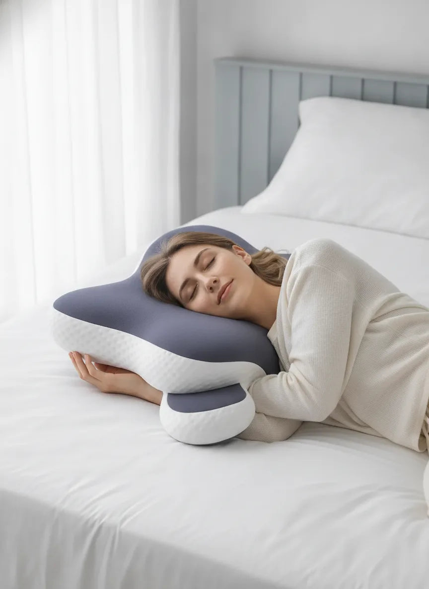 Oreiller cervical ergonomique à mémoire de forme