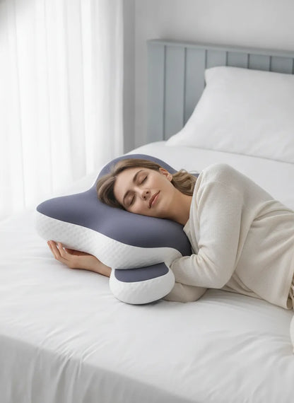 Oreiller cervical ergonomique à mémoire de forme